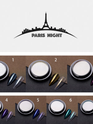 Polvo aurora Paris Night – pigmento iridiscente efecto aurora para uñas
