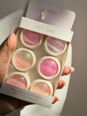 Polvo aurora City Girl pack x6 – subtonos rosa iridiscentes