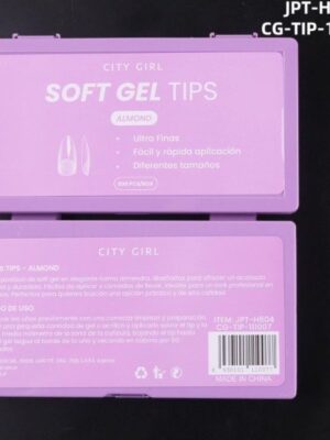 Tips Soft Gel City Girl almendra x600 unidades