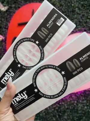 Tips Soft Gel Mely almendra corto y mediano x300 unidades